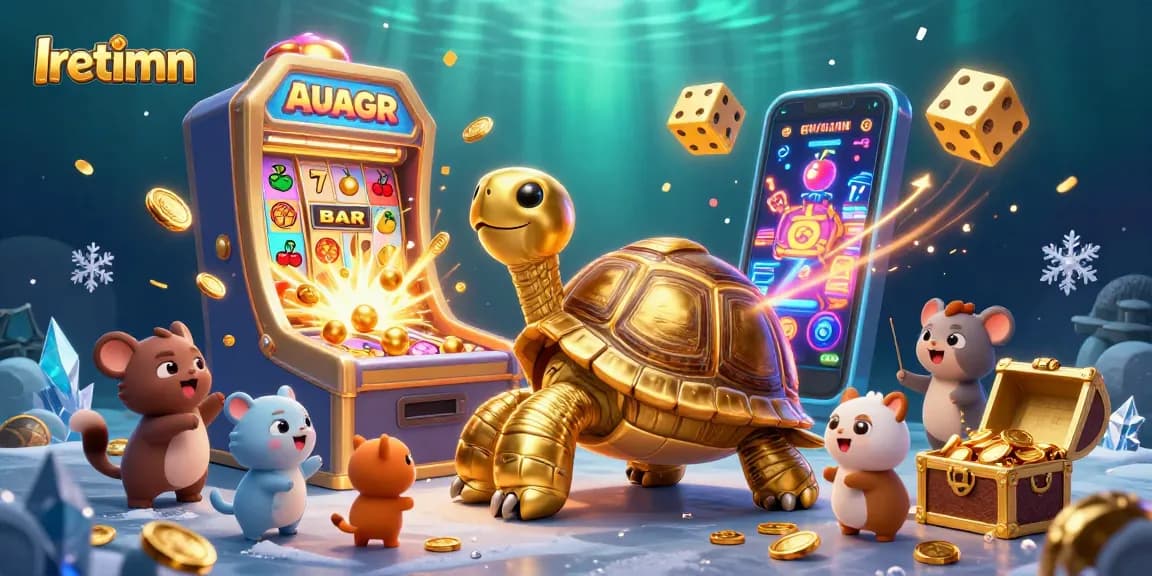 Iretimn creates casino magic with a colossal golden tortoise, lively slot machines, and exciting games.
