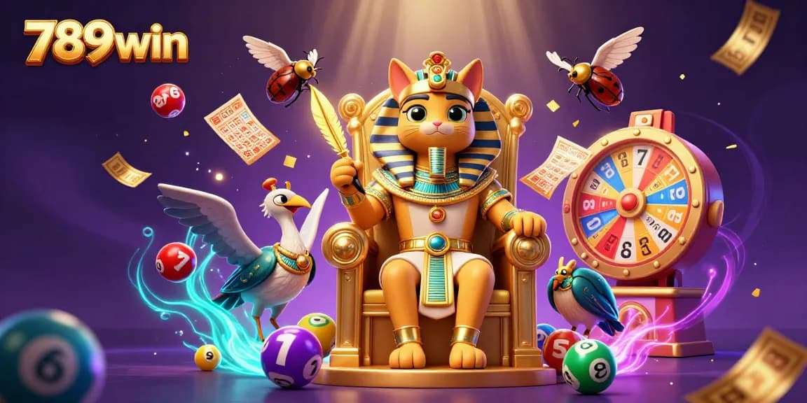 Experience the excitement of 789win with vibrant lottery balls and dazzling casino elements.