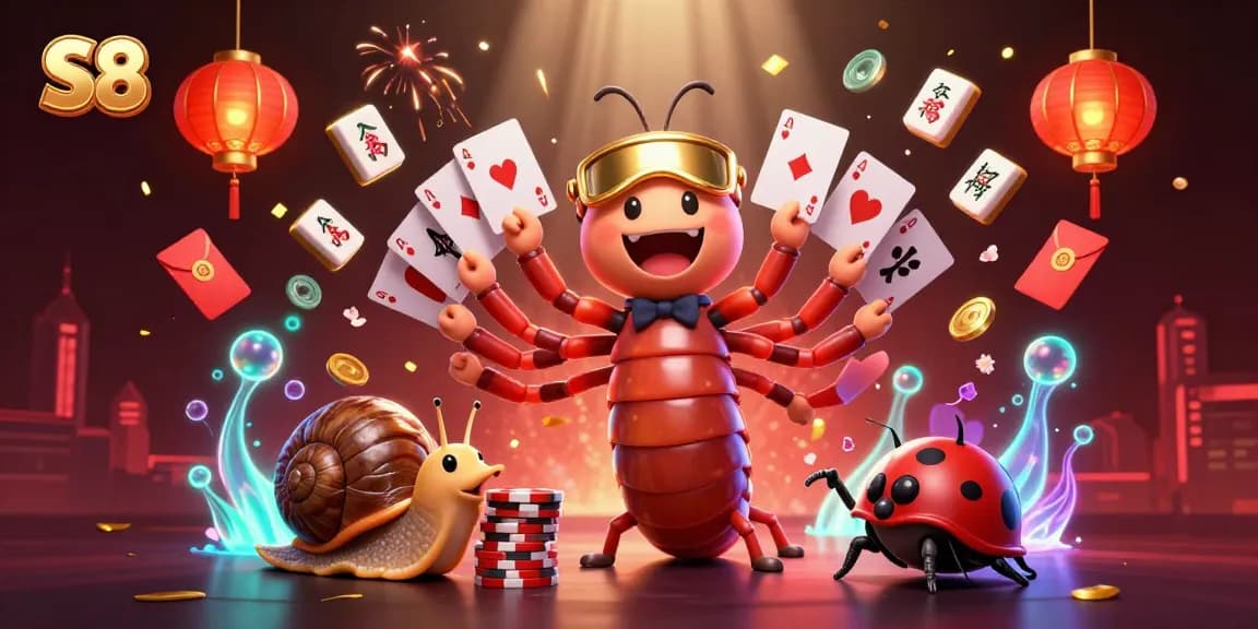 Play exhilarating casino games with S8 featuring colorful characters and rich rewards