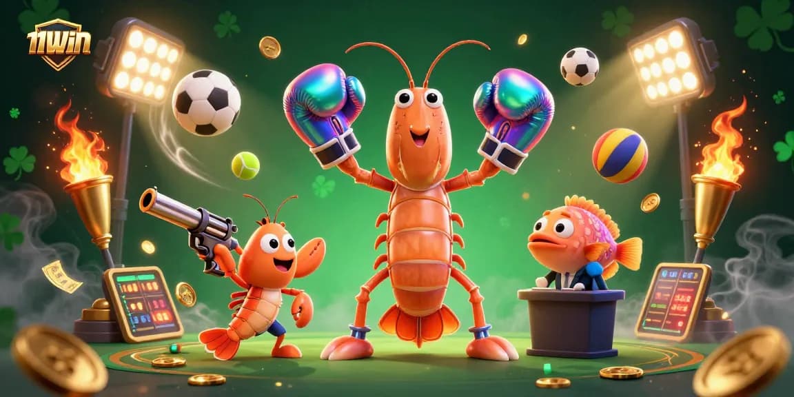11WIN showcases exciting sports betting with vibrant characters and dynamic action elements.