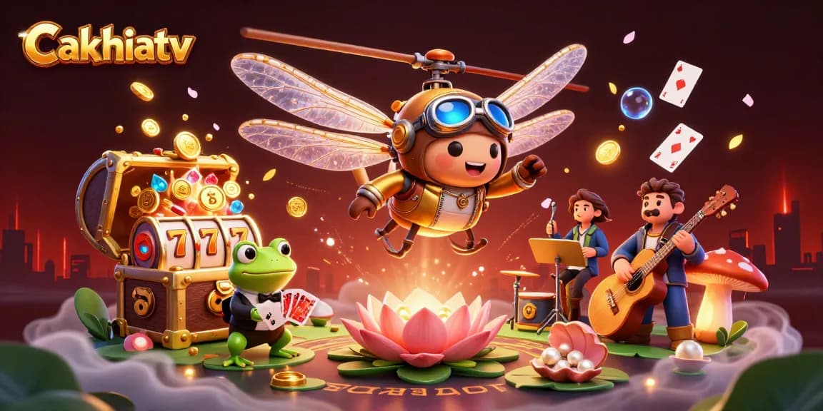 Cakhiatv brings a lively atmosphere with a dragonfly pilot and frog dealer jazzing up the casino scene.