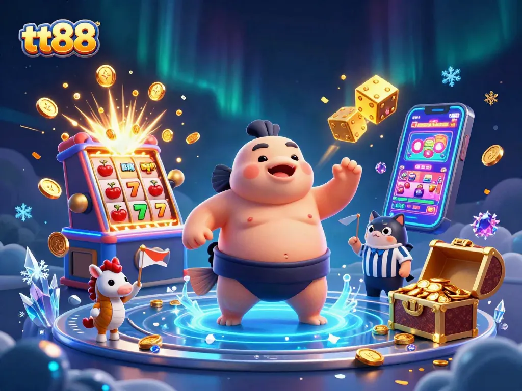 Enjoy thrilling moments at tt88 with a dynamic underwater casino scene featuring a giant fugu and exciting game elements.