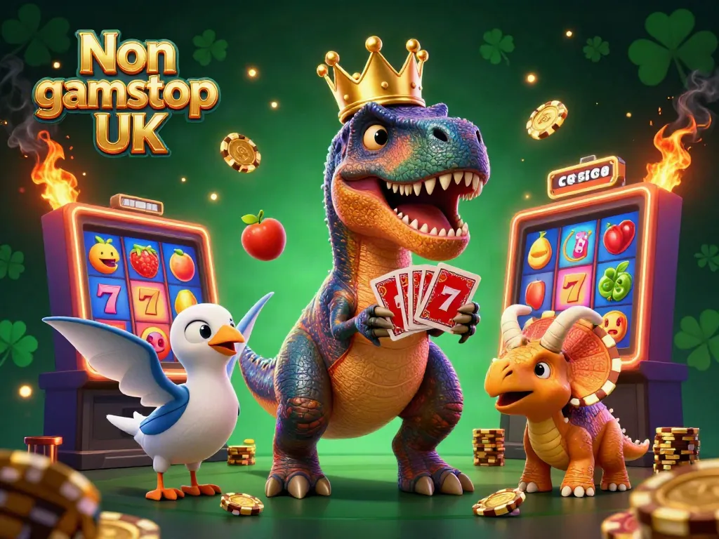 Play exciting games at Non gamstop casinos UK with our 3D cartoon characters having fun with casino elements.