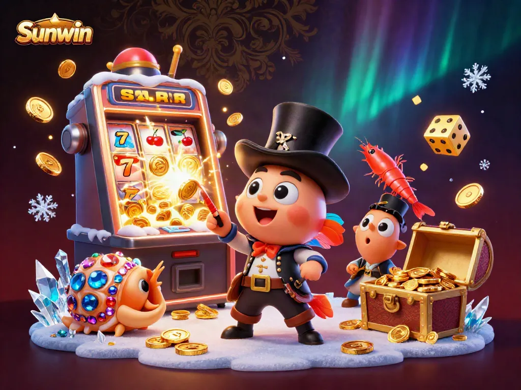 Engage with Sunwin's thrilling slot experience featuring a vivid 3D anglerfish and treasures.