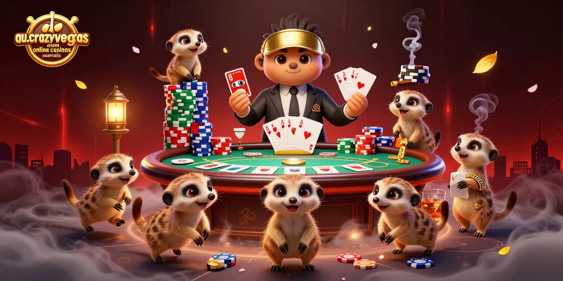 Engage in action-packed chip games with au.crazyvegas.com online casinos australia featuring meerkat dealer fun.
