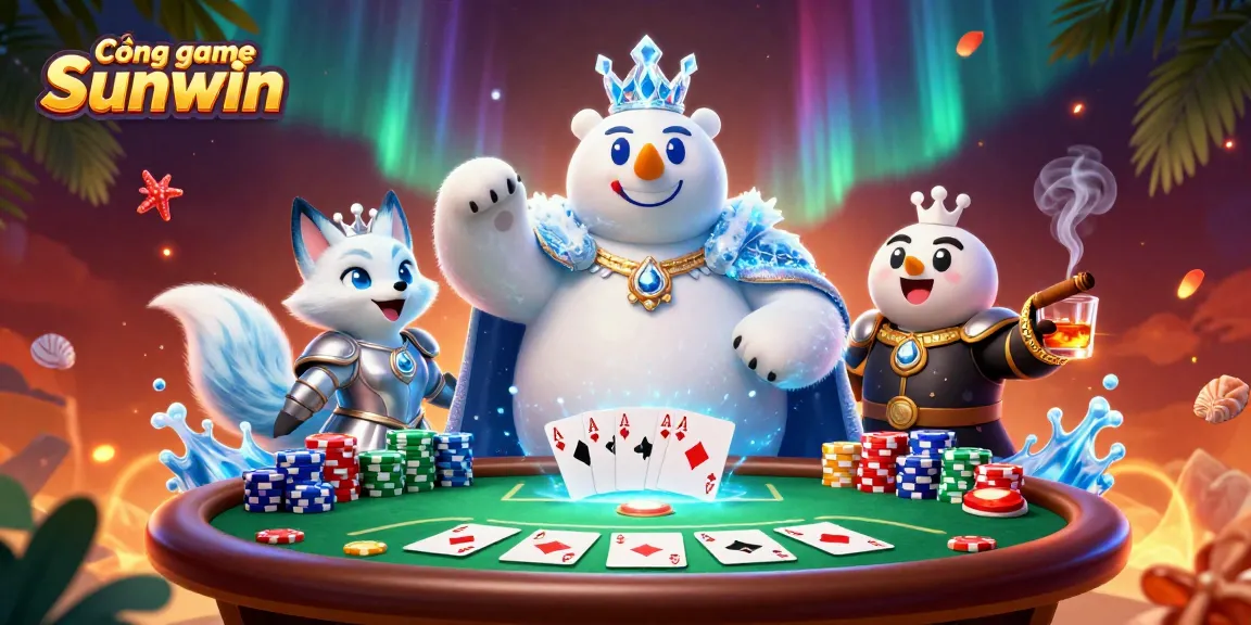 Engage in thrilling bets at Cổng game Sunwin, featuring dynamic poker action with colorful chips and cards.
